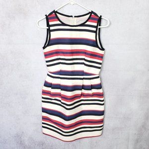 J. Crew Sz 00 Multistripe Sleeveless Cotton Dress